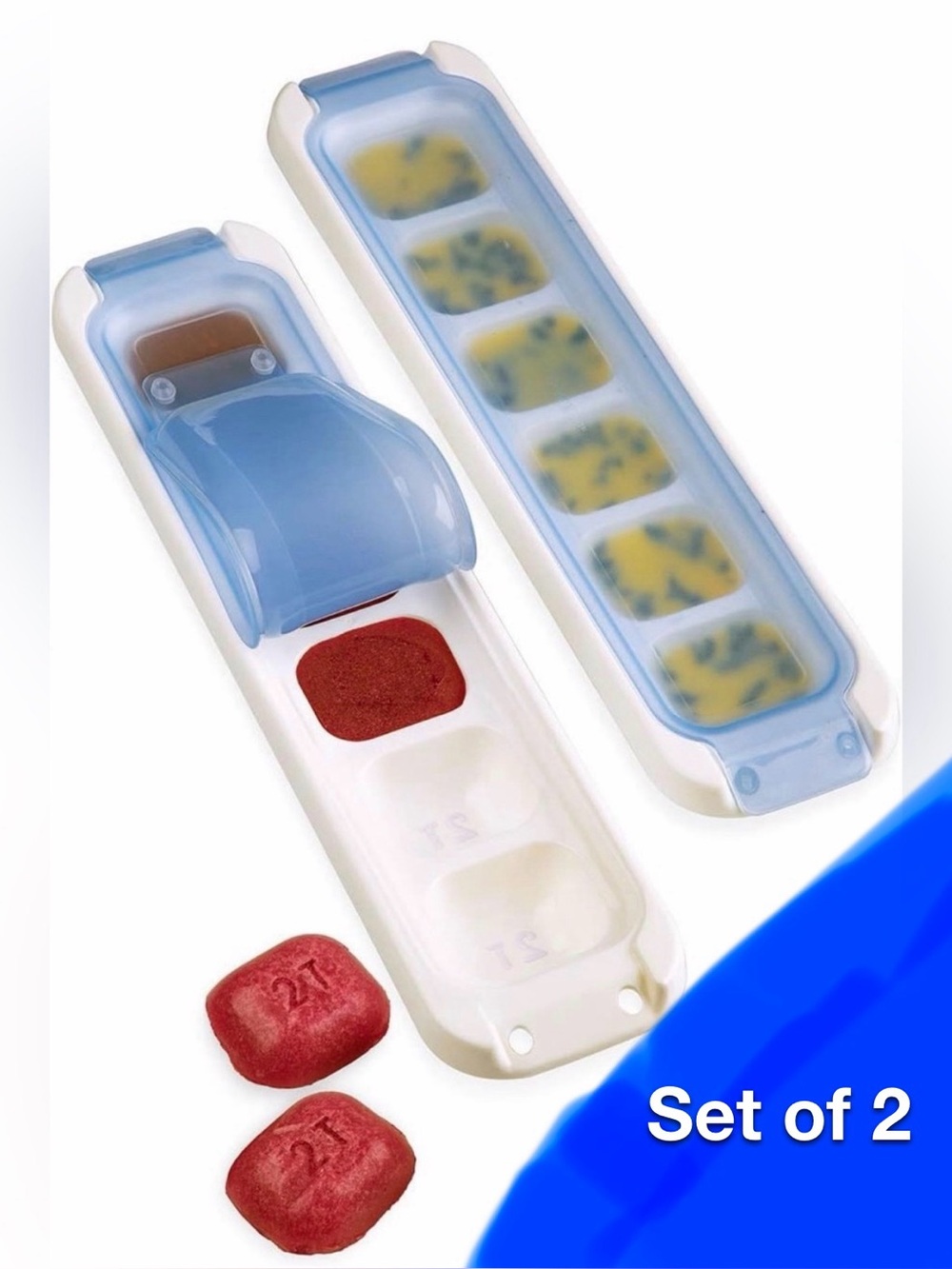PrepWorks Freezer Pods 2-Tbsp Reusable Food Storage Tray Containers, Set of 2